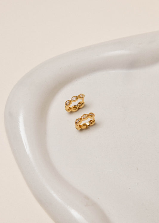 Aros circle - Plata con baño de oro