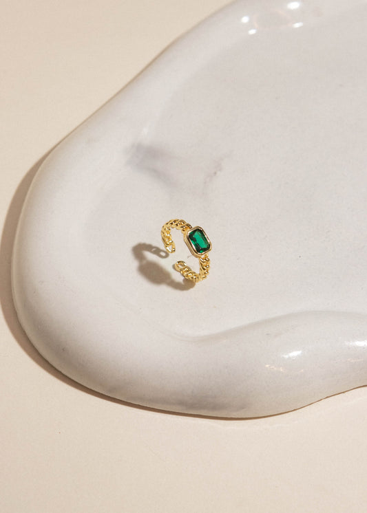 Anillo eslabones verde