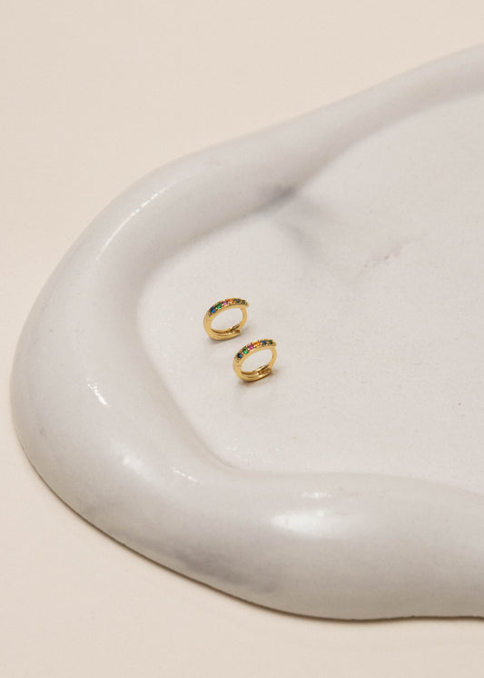 Aros basic color - Plata con baño de oro