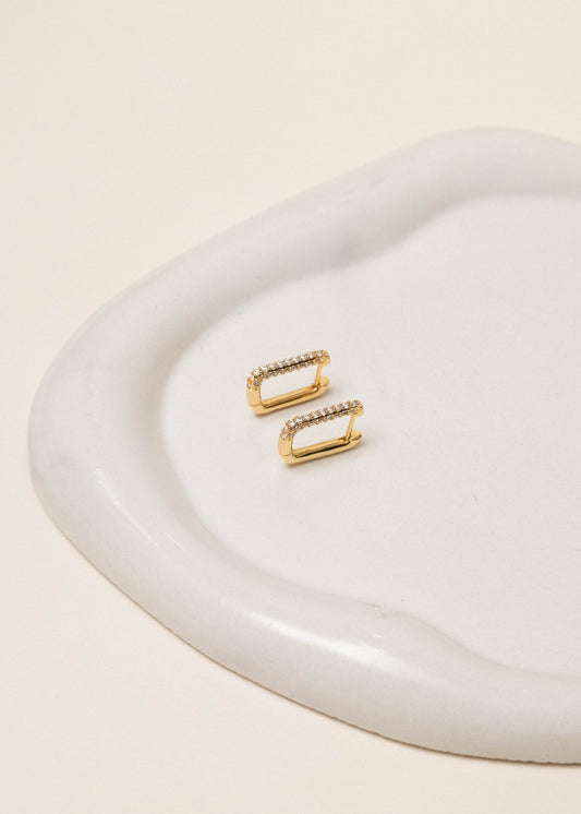 Aros square gold - Plata con baño de oro
