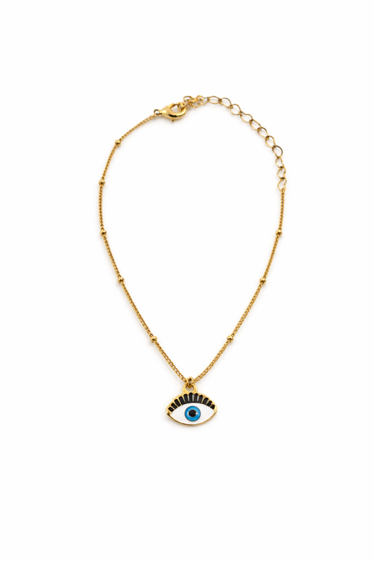 Pulsera dije de ojo con pestañas