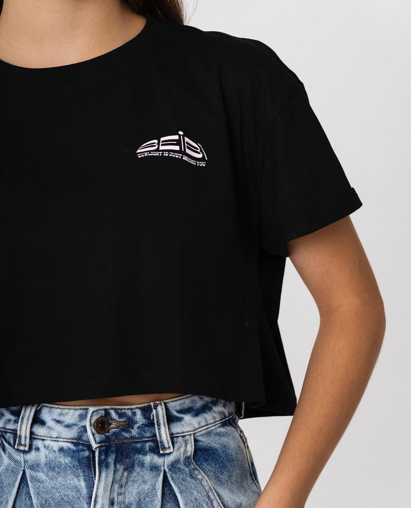 Crop top beibi negro