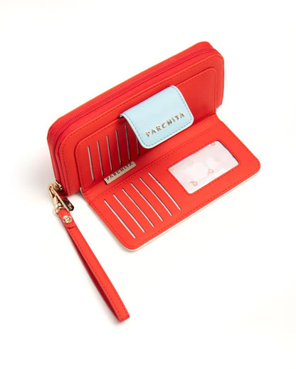 Billetera Juana rojo x azul