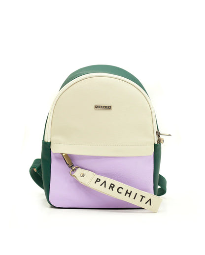 Mochila Bruno beige x lila