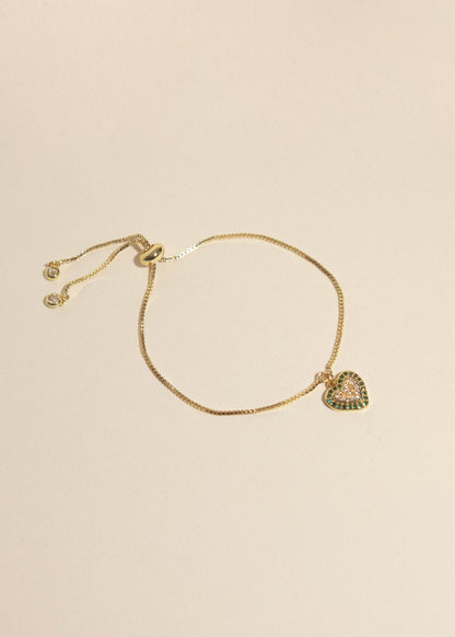 Pulsera corazón brilli verde