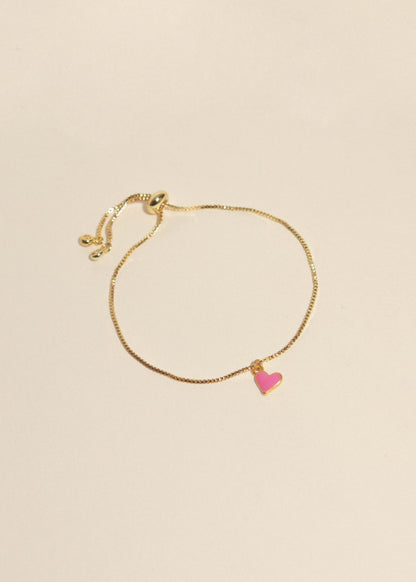 Pulsera corazón rosa minimalist