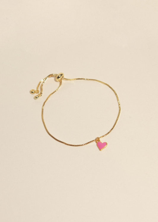 Pulsera corazón rosa minimalist