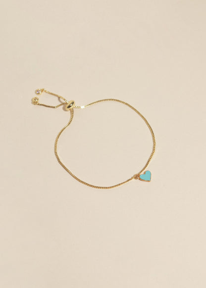 Pulsera corazón turquesa minimalist