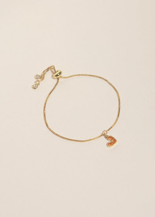 Pulsera corazón naranja