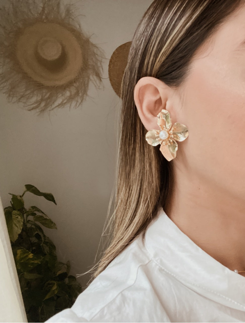 Aros flor gold