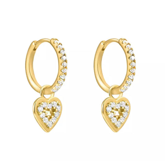 Aros corazón gold